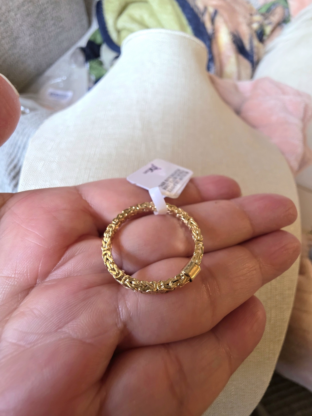 JTV 18K Yellow Gold Over Sterling Silver 2.5mm Byzantine Band Ring - Size 12.5 - Picture 8 of 12